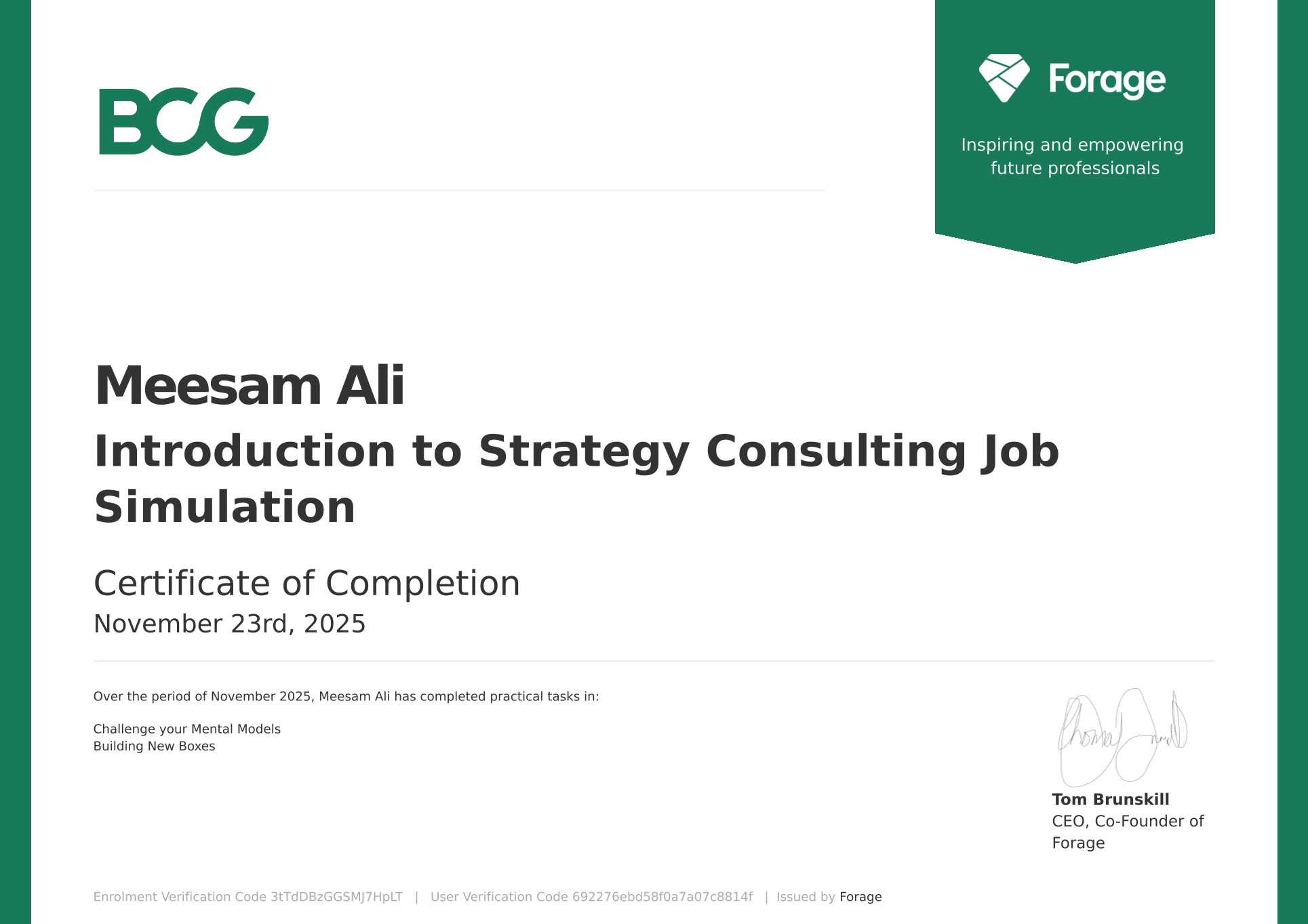 BCG Certificate