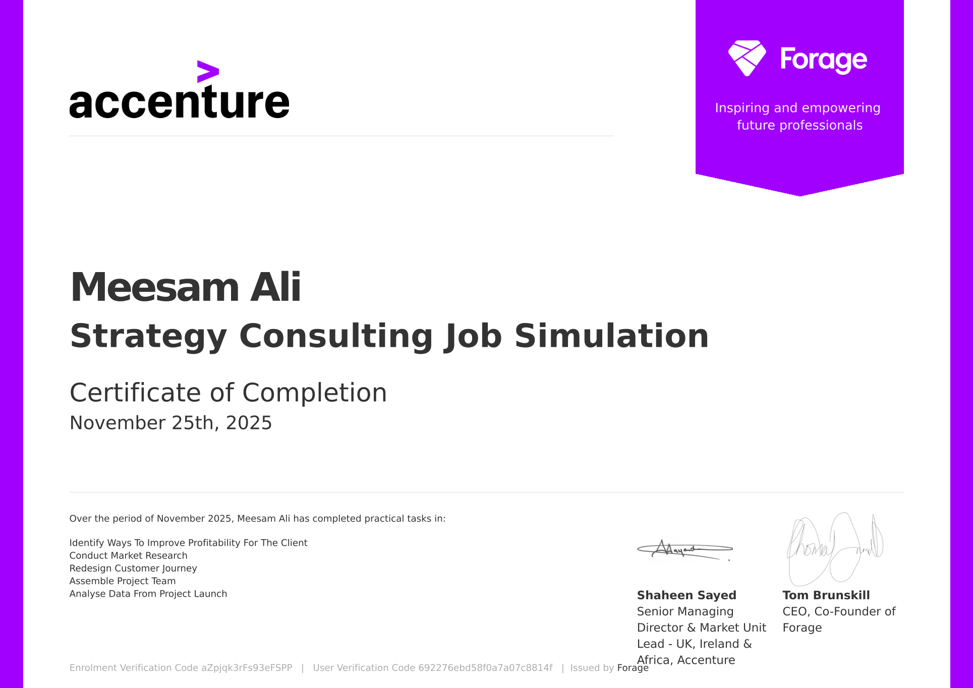 Accenture Certificate