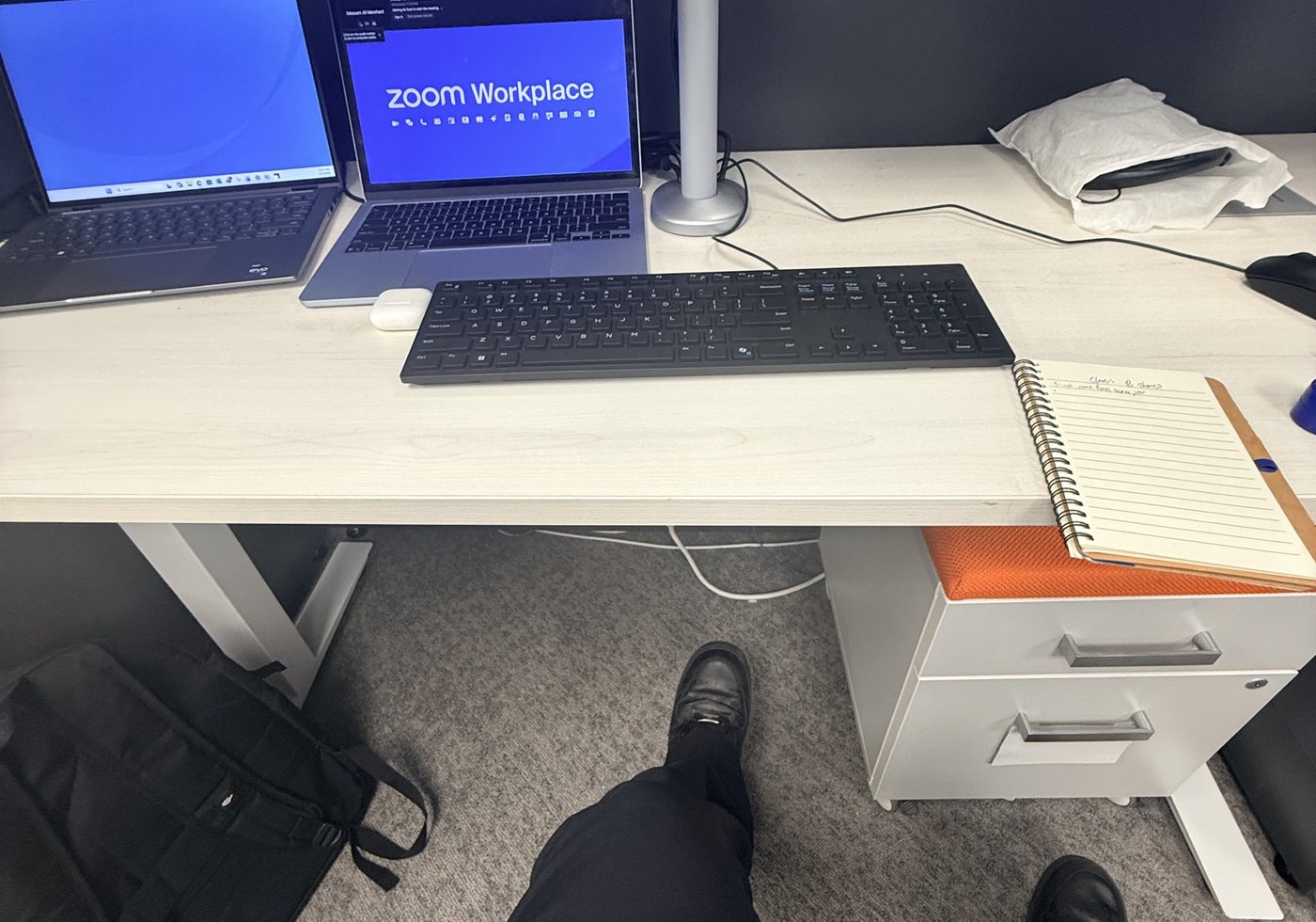 Desk setup at work