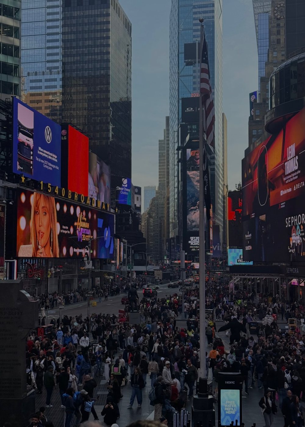 Times Square during vacation